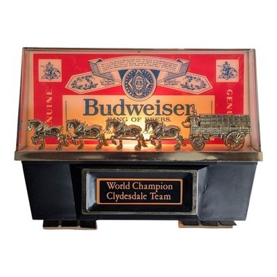 Vintage Budweiser King of Beers World Champion Clydesdale Team Bar Light  - $79.99