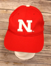 University Of Nebraska Baseball Cap /Hat Nebraska Huskies Red Adjustable Logo - £10.95 GBP