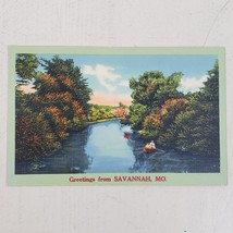 Vintage Postcard Savannah Missouri Lake Boating Not Posted - £8.72 GBP