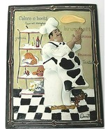  3D Bistro Chef Decorative Ceramic Hanging Wall Tile Art, Signed Dena Ma... - £12.75 GBP