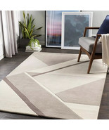 Hand-Tufted Wool Beige Area Rug, 8x10 ft Abstract Modern Design for Livi... - $217.96 CAD+