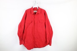 Vintage 90s Cabelas Mens Large Faded Elbow Patch Double Pocket Button Shirt Red - £31.01 GBP