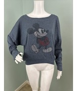 Disney Parks Women&#39;s Mickey Mouse Rhinestone Pullover Sweatshirt Sz Small - £20.27 GBP