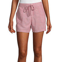 Liz Claiborne Women&#39;s Soft Shorts Size X-LARGE Dusty Cedar White Stretch Waist  - £20.87 GBP