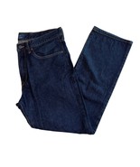 GAP Dark Wash Straight Leg 100% Cotton Denim Blue Jeans Pockets Mens 36x32 - £18.94 GBP