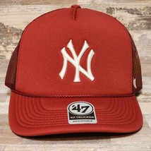 &#39;47 Brand New York Yankees Trucker Snapback Baseball Hat Cap Wine - OSFM - £15.54 GBP