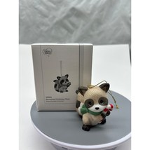 Precious Moments Spreading Christmas Cheer Racoon Candy Cane Ornament 22... - $37.21