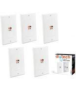 Premium Speaker Wall Plate - Speaker Wire Wall Plate Spring, 5 Pack White - $41.93