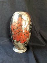 WMF Ikora Haustein École Laiton Dinanderie Vase Argent Leaf Design Art D... - $275.00