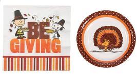 Peanuts Charlie Brown Snoopy and Woodstock Lunch Napkins and Dessert Plates - £14.76 GBP