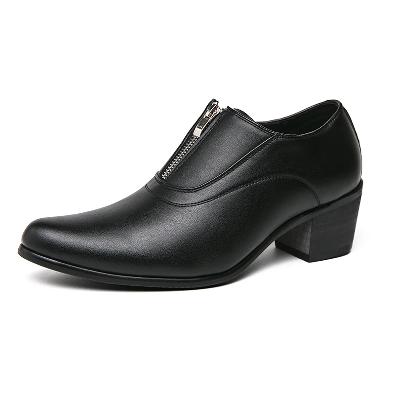 Classic Stylish Leather Oxfords Shoes Men Elegantes Zipper Casual Shoes ... - $68.98
