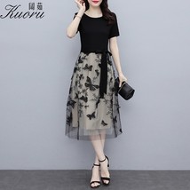  Black Casual Dress Sukienka Fashion Midi Dresses For Women 2022 Tulle Robe Femm - £104.37 GBP