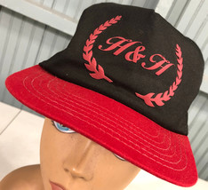 H&amp;H H &amp; H Black Red VTG Made in USA Snapback Baseball Cap Hat  - $13.66