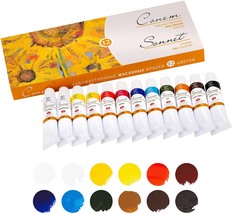 Sonnet Artistic Oil Colors Set | High quality 12x10ml oil colors | Oil paint set - £31.89 GBP