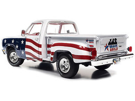 1980 Dodge D150 Adventurer Pickup Truck White w American Flag Graphics Red Inter - £87.79 GBP