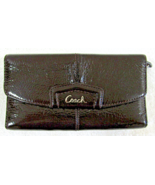 Coach Leather Wallet Designer Clutch Trifold Checkbook Brown Multiple Ca... - $1,300.58 MXN