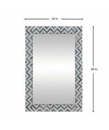 Heritage inlay  wall mirror frame in zig-zag pattern in grey - $12,143.28 MXN