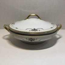Covered Serving Dish Bowl Noritake Rosemary 1920's Floral Urn 8" Handles - $24.74