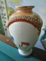 Antique 1920&#39;s Hb Japan Lusterware Dragon Moriage Vase [81B] - £98.69 GBP