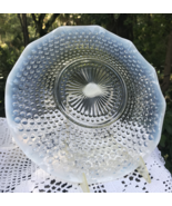 Vtg Anchor Hocking Moonstone Opalescent Hobnail Ruffled Serving Tray Pla... - $37.48 CAD