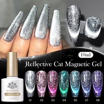 Born Pretty 9D Sparkly Glitter Cat Eye Reflective Gel Nail Polish Soak Off Uvled - £7.16 GBP