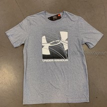 NWT Under Armour 1351923-035 Men&#39;s UA Branded Logo Graphic Shirt Tee Grey Size L - £15.67 GBP