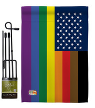 US Philadelphia Rainbow - Impressions Decorative Metal Garden Pole Flag Set GS14 - £23.96 GBP