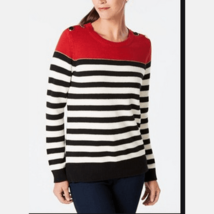 Charter Club Embellished Striped Sweater, Size Medium - £18.99 GBP