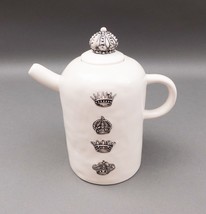 Rae Dunn Artisan Collection Vintage Have A Royal Day Crown Coffee Tea Pot Rare - £1,442.32 GBP