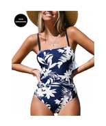 Women&#39;s Elevated Tropicals Ruched Strappy One Piece Swimsuit--LARGE - $25.99