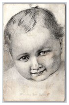 Art Sketch Creepy Baby Face Waiting For Daddy 1910 DB Postcard P21 - £3.52 GBP