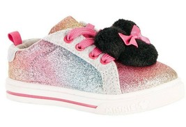 Disney Minnie Mouse Casual Toddler Rainbow Pom Sneaker Shoes Size 9 NEW - £12.79 GBP