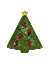 Vintage Hallmark Christmas Tree Red Ornaments Candy Serving Small Dish  - £7.26 GBP