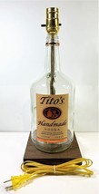 Tito&#39;s Vodka Large 1.75L Liquor Bar Bottle Table Lamp Lounge Light w/ Wood Base - £44.66 GBP