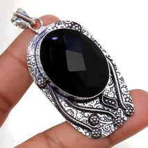 Black Spinel Oval Shape Gemstone Handmade Ethnic Pendant Jewelry 2.70" SA 155 - £3.97 GBP