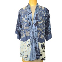 Vicente Women Medium Kimono Jacket Floral Embroidered Art to Wear Festiv... - $24.17