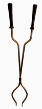 Brass Fireplace Tongs with Bronze Forged Handles 28&quot; - £46.35 GBP