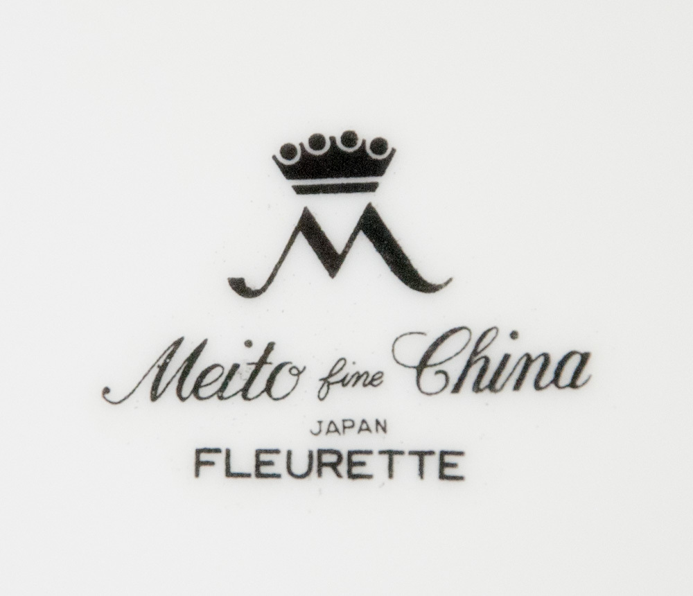 Meito Fleurette 7.5" Salad Plates Platinum Trim Used Item image 3