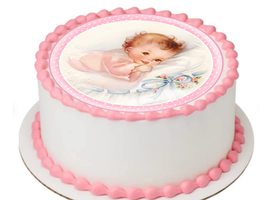 Vintage Victorian Baby Girl Baby Shower Edible Cake Topper Edible Image Cake Top - £12.95 GBP