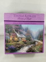 Ceaco Thomas Kinkade Twighlight Cottage Jigsaw Puzzle Missing 1 Piece - $9.48