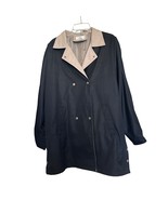 Elan Womens Overcoat Black 1X Long Sleeve Side Snap Button Slash Pockets - £30.76 GBP