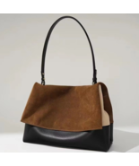 Genuine leather and suede flap shoulder bag - $84.98