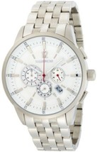 NEW K&amp;BROS 9461-2 Mens Steel Chronograph White Textured Dial Bracelet Watch Date - £69.55 GBP