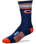 FBF 4 Stripe Deuce Crew Socks Chicago Bears Large(10-13) - $284.91 MXN