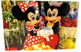 Minnie Mickey Chrome Postcard Flowers Walt Disney World Main Street US Seller C - $12.86