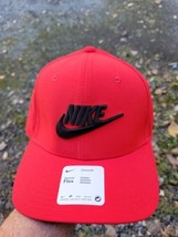Nike Hat Cap Adult Red &amp; Black Classic99 Swoosh Flex Dry-Fit DC3979-657  - £19.83 GBP