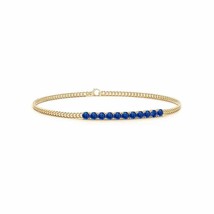 ANGARA Prong-Set Sapphire Bar Bracelet for Women, Girl in 14K Solid Gold - £1,884.14 GBP