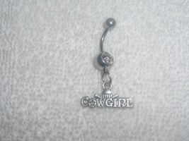14K White Gold Plated 1.40Ct Simulated Diamond Cowgirl Western Belly Botton - £34.50 GBP