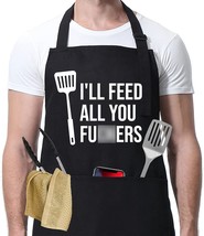 Funny Cooking Aprons for Men Women Dad Gifts Funny Gifts for Men Mom Fathers Chr - $39.71