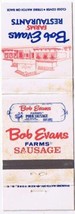 Matchbook Cover Bob Evans Farms Restaurants &amp; Sausage - £0.55 GBP